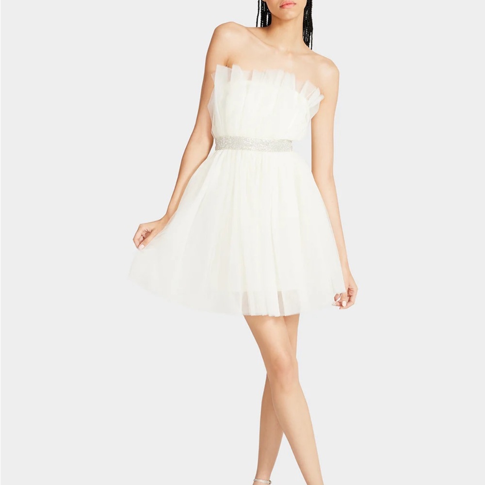 Betsey Johnson Bling Tulle Dress Cream